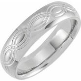 52177 / Continuum Sterling Silver / 11 / 7 Mm / Wypolerowane / Patterned Comfort-Fit Band