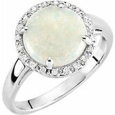 Opal & Diamond Halo-Styled Ring