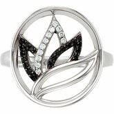 Black Spinel & Diamond Ring