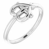 Cross with Heart Youth Ring