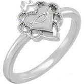 Negative Space Sacred Heart Ring