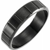 T52135 / Titanium / 10 / 6 Mm / Wypolerowane / Grooved Band With Black Pvd