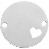 29935 / Sterling Silver / Semi-Polished / Engravable Heart Disc